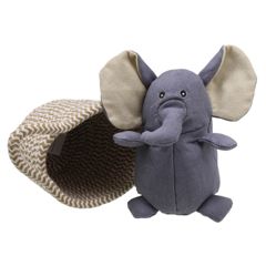 WB001811 Elephant (Grey) - Olifant (Grijs) - Wilberry Pets in Baskets | Mano Cards Groothandel