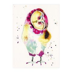 S343 – Eclectic Selection - wenskaart Santoro - Watercolour Barn Owl | mano cards groothandel