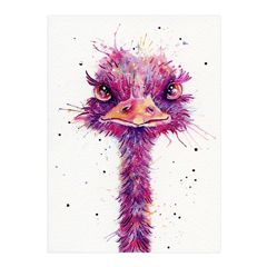 ES344 – Eclectic Selection - wenskaart Santoro - Watercolour Ostrich | mano cards groothandel