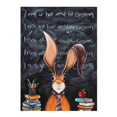 ES355 – Eclectic Selection - wenskaart Santoro -  I Must Not Hare Around In The Classroom | mano cards groothandel