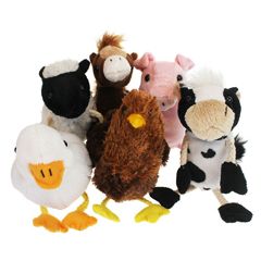 PC002021 Farm Animals boerderijdieren - set van 6 vingerpoppen  | The Puppet Company | Mano cards groothandel