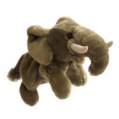 PC001824 Dog hond bruin-wit - full-bodied animal  - handpop | The Puppet Company | Mano cards groothandel