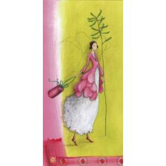 QB16616 ansichtkaart met envelop - gaelle boissonnard - groen roze