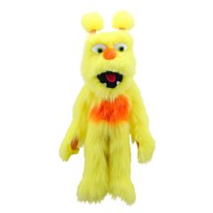PC007714 geel monster - handpop | the puppet company | Mano cards groothandel