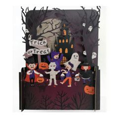 HW004 Miniature pop-up kaart Happy Halloween - Trick or treat | Mano Cards Groothandel