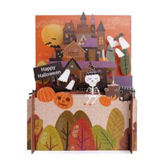 HW003 Miniature pop-up kaart Happy Halloween | Mano Cards Groothandel