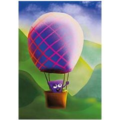a001 ansichtkaart hophew studio - hophew in luchtballon