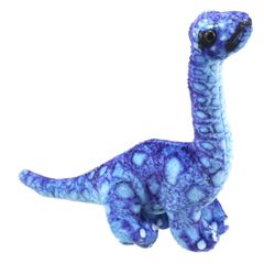 PC002238 Brontosaurus (blauw) - vingerpop | Mano cards groothandel