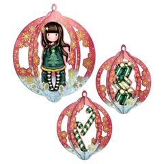 1223GJ01 - Gorjuss - Set met 3D decoraties - Cosy - kerstballen | Mano cards groothandel