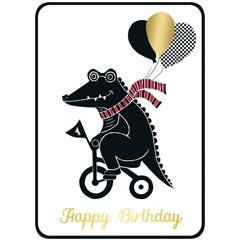 C087 Corinne Rohard ansichtkaart - happy birthday - krokodil | Mano cards groothandel