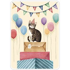 C083 Rosie Hilyer ansichtkaart - happy birthday - kat | Mano cards groothandel