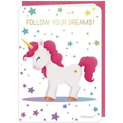 DO043 - wenskaart Barbara Formosa  - follow your dreams - eenhoorn | Mano cards groothandel