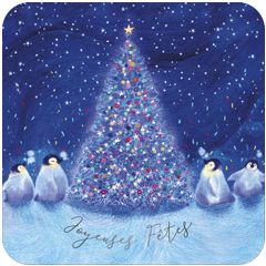 BA612 Audrey Bussi kerstkaart - pinguins | mano cards groothandel