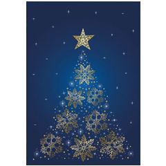 038.22387 kerstkaart busquets -  sneeuwvlokken kerstboom | Mano cards groothandel