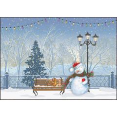 037.22383 kerstkaart busquets -  sneeuwpop | Mano cards groothandel