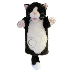 PC006003 Cat kat (zwart-wit) - Lange mouw - handpop| The Puppet Company | Mano cards groothandel