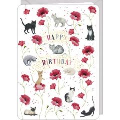 DO110 - wenskaart Aurelie Blanz "Cats" - happy birthday