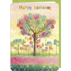DO114 - wenskaart Jehanne Weyman "Brthday Tree" - happy birthday