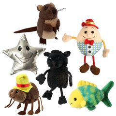 PC002040 Nursery Rhymes kinderrijmpjes - set van 6 vingerpoppen  | The Puppet Company | Mano cards groothandel