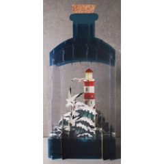 PE15 Message in a Bottle 3D Art - vuurtoren