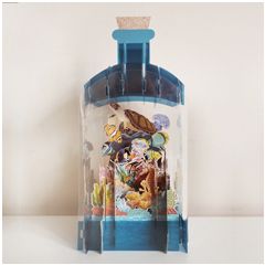 PE21 Message in a Bottle 3D Art - onderwaterwereld