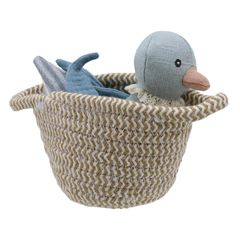 WB001808 Duck (Blue) - Eend (Blauw) - Wilberry Pets in Baskets | Mano Cards Groothandel