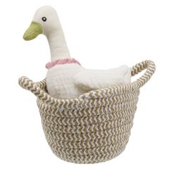 WB001809 Duck (White) - Eend (Wit) - Wilberry Pets in Baskets | Mano Cards Groothandel
