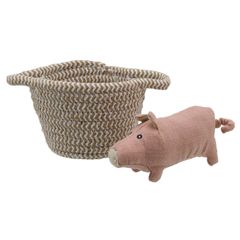 WB001804 Pig - Varkentje - Wilberry Pets in Baskets | Mano Cards Groothandel