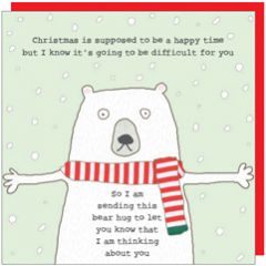 xGF048 – rosiemadeathing kerstkaart Gin & Frolics - xmas bear hug | Mano cards groothandel