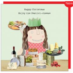 xGF096 – rosiemadeathing kerstkaart Gin & Frolics - festivi-cheese | Mano cards groothandel