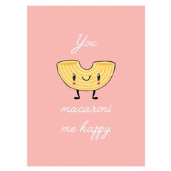 SA413 - Fusilli Reasons wenskaart Santoro - You macaroni me happy | mano cards groothandel