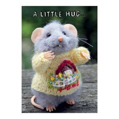 SQ006 tiny squee mousies wenskaart - A little hug | Mano cards groothandel