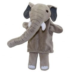 PC001504 Elephant olifant met beweegbare slurf - time for stories handpop| The Puppet Company | Mano cards groothandel