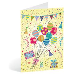 06.22361 wenskaart busquets happy birthday - ballonnen en slinger