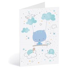 06.22112 wenskaart busquets babies - blauwe kat en wolken