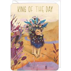 DO127 - wenskaart Izou - king of the day - leeuw
