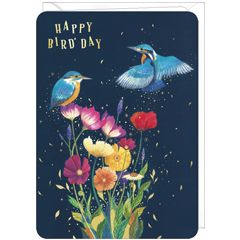 DO131 - wenskaart Jehanne Weyman  - happy bird'day - ijsvogels