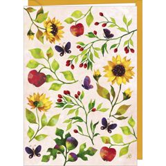 D017 - wenskaart Aurélie Blanz - zonnebloemen | mano cards groothandel