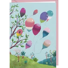 D001 - wenskaart Izou  - ballonnen | mano cards groothandel