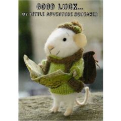 SQ004 tiny squee mousies wenskaart - good luck