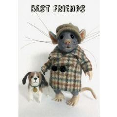 SQ012 tiny squee mousies wenskaart - best friends