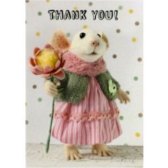 SQ017 tiny squee mousies wenskaart - thank you
