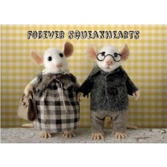 SQ024 tiny squee mousies wenskaart - forever squeakhearts