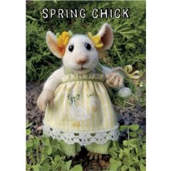 SQ025 tiny squee mousies wenskaart - spring chick