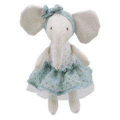 WB001506 olifant - blauwe jurk - Wilberry Collectables