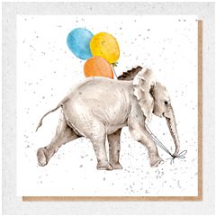 WP041 fine art kaart - olifant met ballonnen