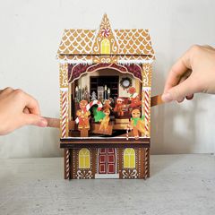 XPT007 kerstkaart en papieren theater - gingerbread| Alljoy design | Mano cards groothandel